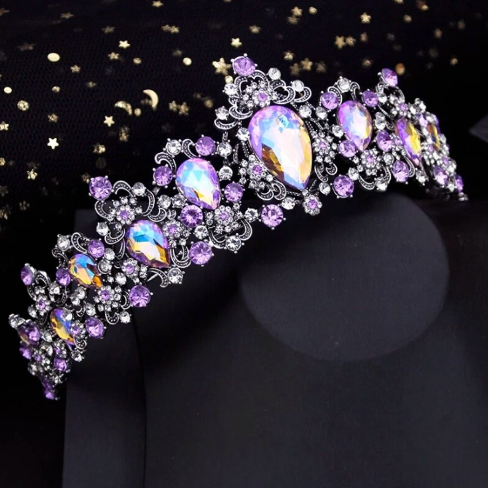 Elegant Purple and Silver Tiara